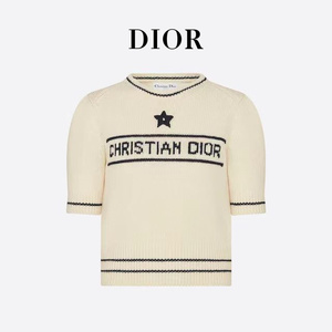 Dior/迪奥 24新款幸运五角星字母logo印花圆领T恤毛衣针织衫短袖