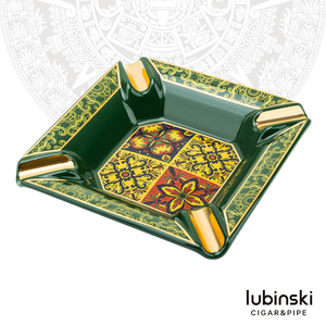 lubinski雪茄烟灰缸陶瓷时尚高档小型持灰器四槽个性潮流绿色家用