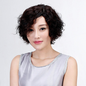 遮白发卷发头顶双递针卷发片补发片真发无痕女补发顶蓬松假发片