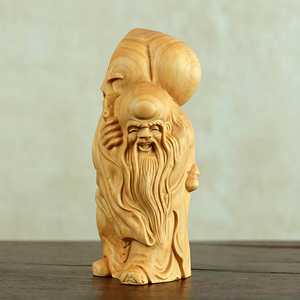 黄杨木雕手把件手工艺品生日礼品祝寿人物风水客厅仙翁寿星公摆件