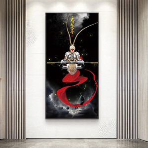 齐天大圣走廊挂画斗战胜佛门厅中国风孙悟空壁画打印图片海报画芯