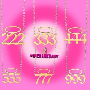 angel number halo necklace天使光圈个性数字111-999不锈钢项链