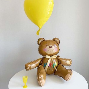 创意ins韩式卡通动物小熊铝膜气球儿童生日派对装饰可爱熊熊气球