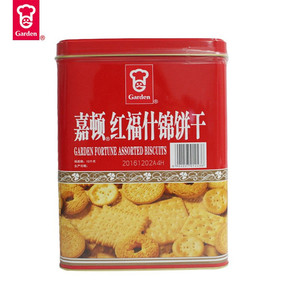 年货嘉顿红福什锦饼干820g罐装桶装