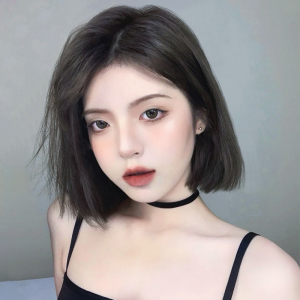 假发短发女夏自然全头套bobo头发型韩系减龄中分无刘海修脸假发套