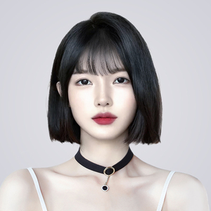 假发女短发夏季全头套齐刘海超a一刀切减龄波波头2021年新款时尚