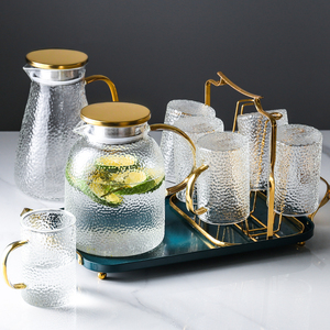 北欧玻璃冷水壶套装耐热泡茶壶家用凉水壶凉水杯子电陶炉壶花茶具