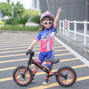 定制春夏儿童骑行轮滑平衡车表演赛车机车服速干透气反光长短袖套
