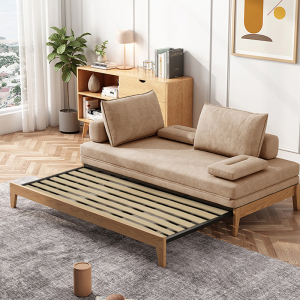 沙发床实木折叠床小户型两用多功能阳台客厅卧室书房家具伸缩床