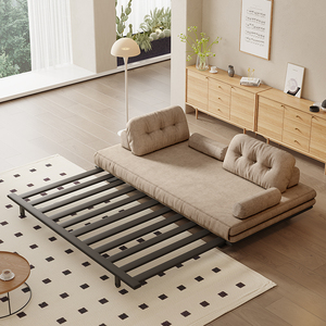 日式简约沙发床两用客厅卧室多功能可折叠伸缩设计师单双人推拉床