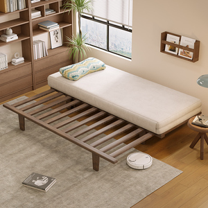 2023年新款日式实木沙发床可折叠两用简约小户型客厅1.5/1.8 米床