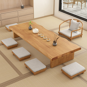 实木日式茶桌椅组合简约现代矮几榻榻米茶几阳台禅意炕桌飘窗桌子