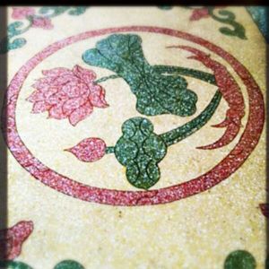 水磨石地板花塑料花仿铜塑料花,荷花