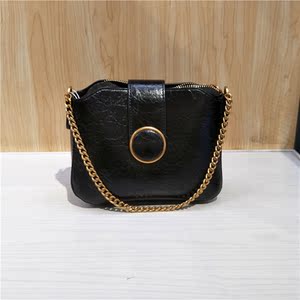 搭扣包包女复古链条