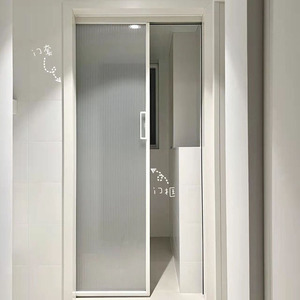 定制卫生间超白长虹玻璃单扇白色窄边推拉门吊轨厨房单轨隔断移门