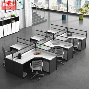 西安办公家具办公桌椅职员桌多人组合屏风工位卡位2/4人位员工桌