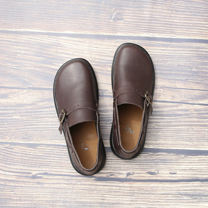 牛筋软底系列  全包款极光鞋 头层牛皮 全牛皮森系女鞋复古皮鞋