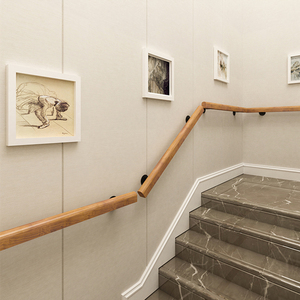 楼梯扶手实木靠墙欧式别墅阁楼室内无障碍通道幼儿园老人防滑拉手