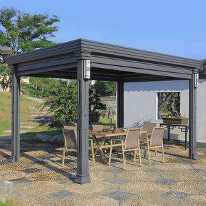 户外凉亭花园遮阳棚露天室外阳光雨棚庭院智能电动铝合金百叶遮阳