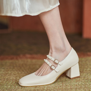 赫本玛丽珍鞋女复古中跟粗跟高跟鞋仙女风单鞋百搭小码女鞋313233