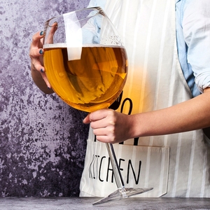 巨型超大英雄杯高脚啤酒杯大号红酒杯大容量玻璃特大3000ml扎啤杯