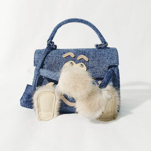 readymade monster bag mini蓝色迷你牛仔布可爱小怪兽包包斜挎包