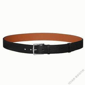 hermes男腰带法国代购正品爱马仕经典黑色荔枝纹真皮针扣皮带32mm