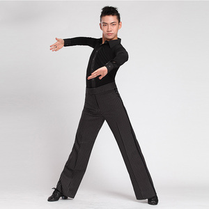 丹宝罗摩登舞成人男上衣长袖国标舞华尔兹交谊舞黑色舞蹈服装衬衫