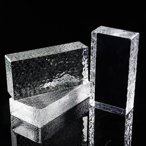 玻璃砖透明方形冰纹水晶砖彩色热熔打孔砖磨砂户外吧台隔断卫生间
