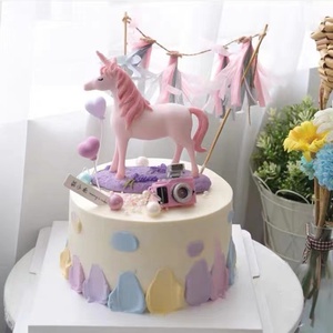 粉色少女心独角兽蛋糕装饰摆件独角马飞马公仔玩偶礼物烘焙装饰品