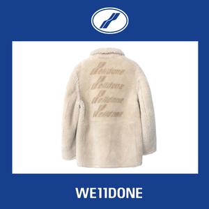 【现货】we11done压纹logo皮毛一体皮草大衣羊羔毛welldone外套女