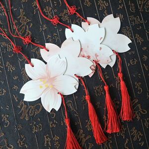 植树节彩色樱花书签纸质空白diy手写小清新学生许愿心愿悬挂卡片