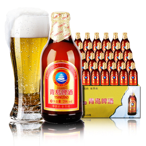 青岛啤酒金质小棕金熟啤整箱296ml*24瓶11度德国风味黄啤日期新鲜