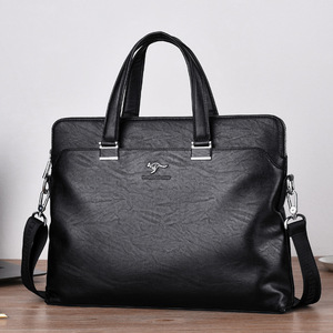 天弘袋鼠男士手提包2021新款时尚真皮奢侈品牌男款公文包大容量包