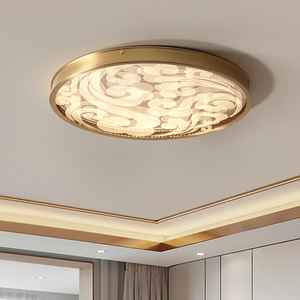 全铜主卧室灯现代简约书房灯 高档大气欧式房间led吸顶灯具5002