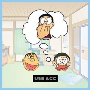 us8acc饰品恶趣味中指大雄哆啦a梦胖虎静香日系卡通胸针男女徽章