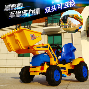 儿童挖掘机大号玩具推土机可坐可骑电动挖土拖拉机充电铲车可坐人