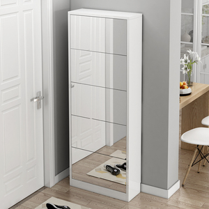 超薄鞋柜17cm家用门口穿衣镜进门鞋柜一体靠墙带镜子穿衣镜高立式