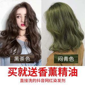 新方法揉发染发剂2019流行色染头发的颜色染发水自己染一洗黑茶色