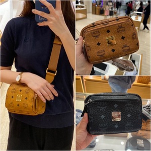 美国直邮mcm相机包女单肩斜挎拉链小方包明星同款迷你印花邮差包