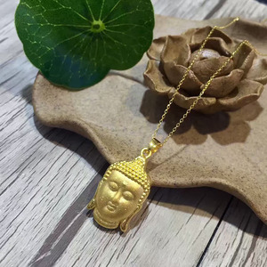 3d硬金黄金双面佛头吊坠999足金 经典女款纯金佛挂件 吊坠转运珠