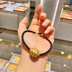 3d硬金黄金富甲天下男女款手串999足金转运珠本命手绳小金龟手链