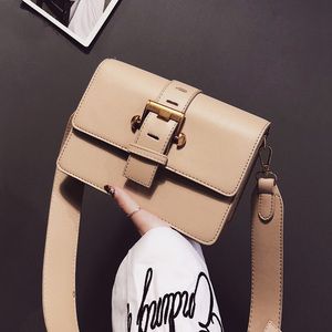 2018新款韩版百搭chic宽肩带小方包多层学生风琴包单肩斜挎女包包