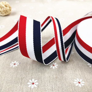 1cm宽红白蓝条纹织带三色彩色涤纶布条带包边布条服装辅料装饰diy