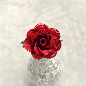 【小玫瑰花】精美手制铝线工艺品 铝线玫瑰造型 家居摆件装饰品