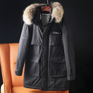 是90绒!重工艺!外贸男装工厂剪标尾货加厚中长款羽绒服