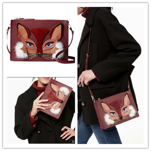 正品kate spade ks 红色狐狸 拉链 青年小方包 手拿包 挎包斜挎包