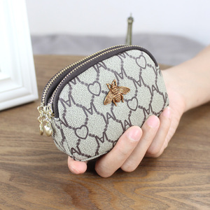 新款双拉链包女士短款钱包迷你小手包可爱零钱卡包硬币袋paolowf39