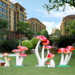 花园庭院园林户外装饰品玻璃钢雕塑仿真植物大蘑菇景观摆件工艺品