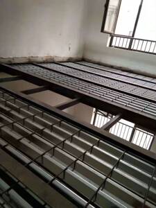 北京钢结构阁楼仓库二层货架平台搭建现浇楼板消防楼梯槽钢工字钢